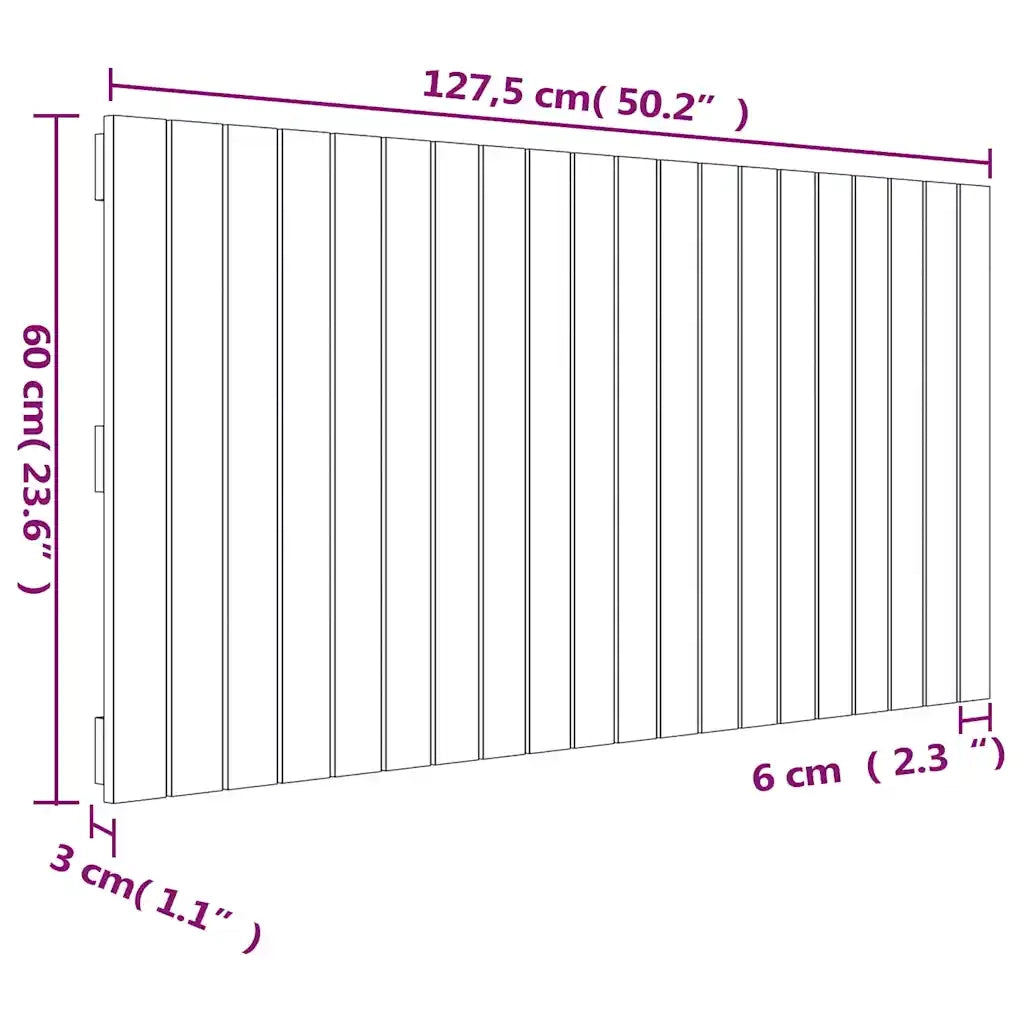 Testiera da Parete Ambra 127,5x3x60cm in Legno Massello di Pino 824841