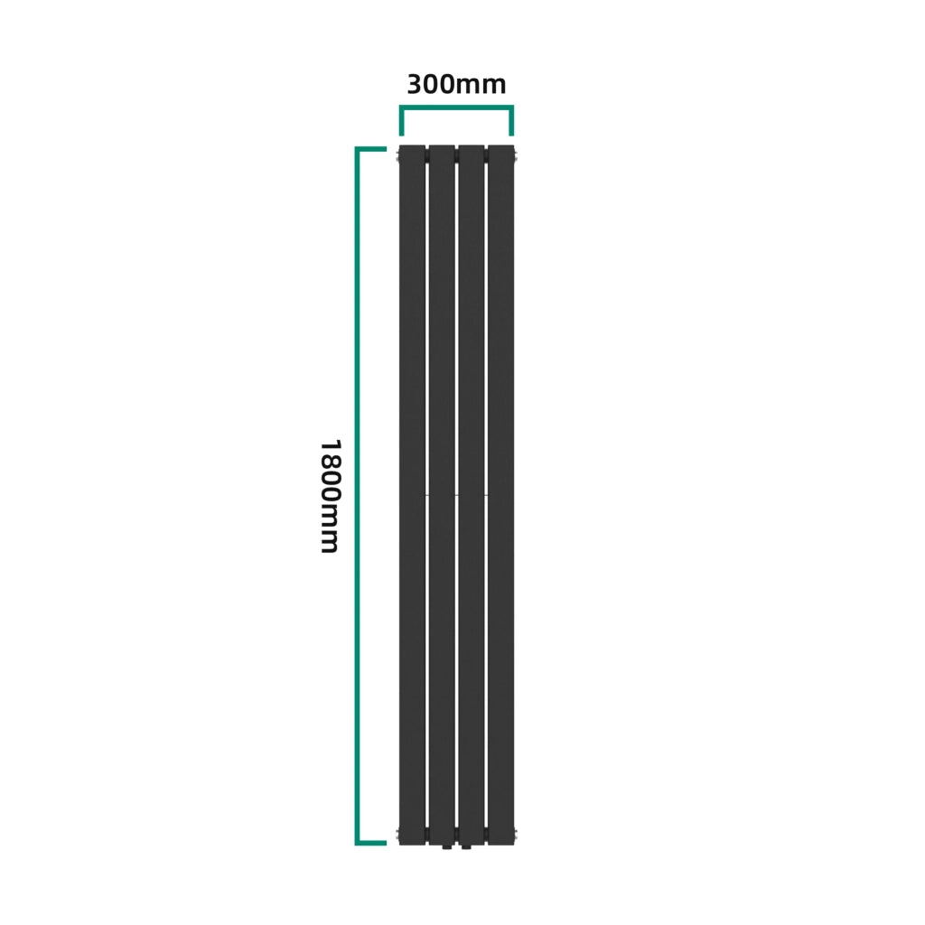 Radiatore a doppio pannello 1122 watt 180 x 30 x 7 cm acciaio nero 03_0010474