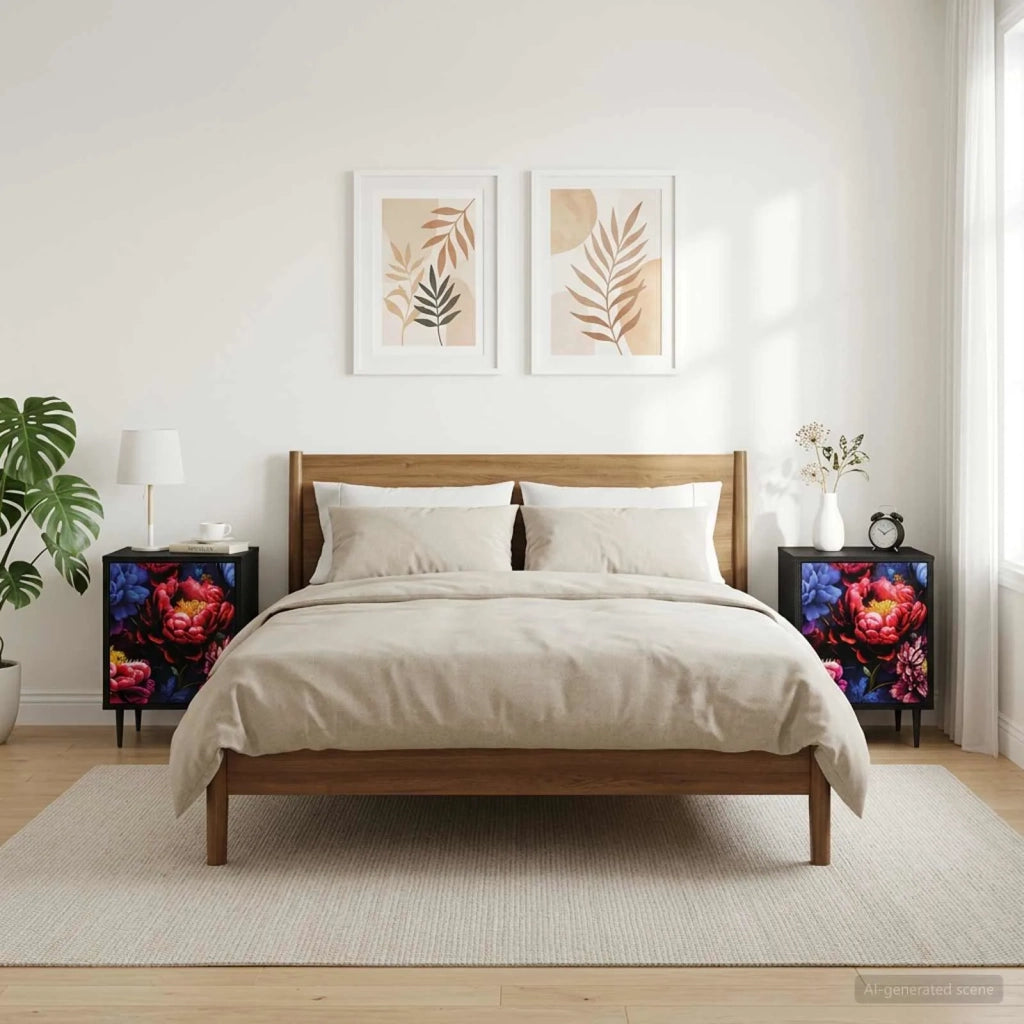Armadio da Notte KIEL 2 pz Rovere Nero 36 x 33 x 51 cm 8007258