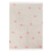 Tappeto per la camera dei bambini 140 x 200 cm Tappeto per la camera dei giochi con motivo a pois beige e rosa Dardere