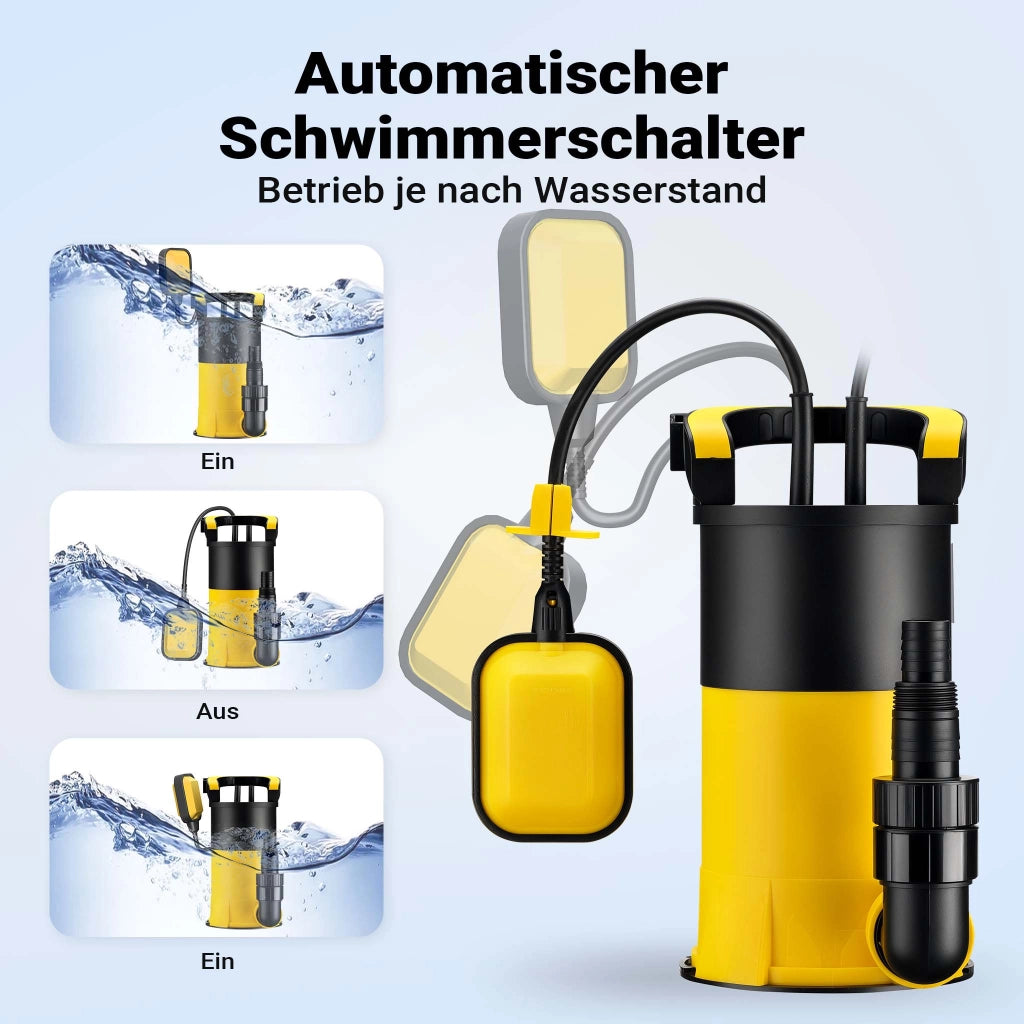 Pompa sommersa, 550W 12500 l/h, profondità max 7 m, Elettropompa a immersione per pozzi e cisterne