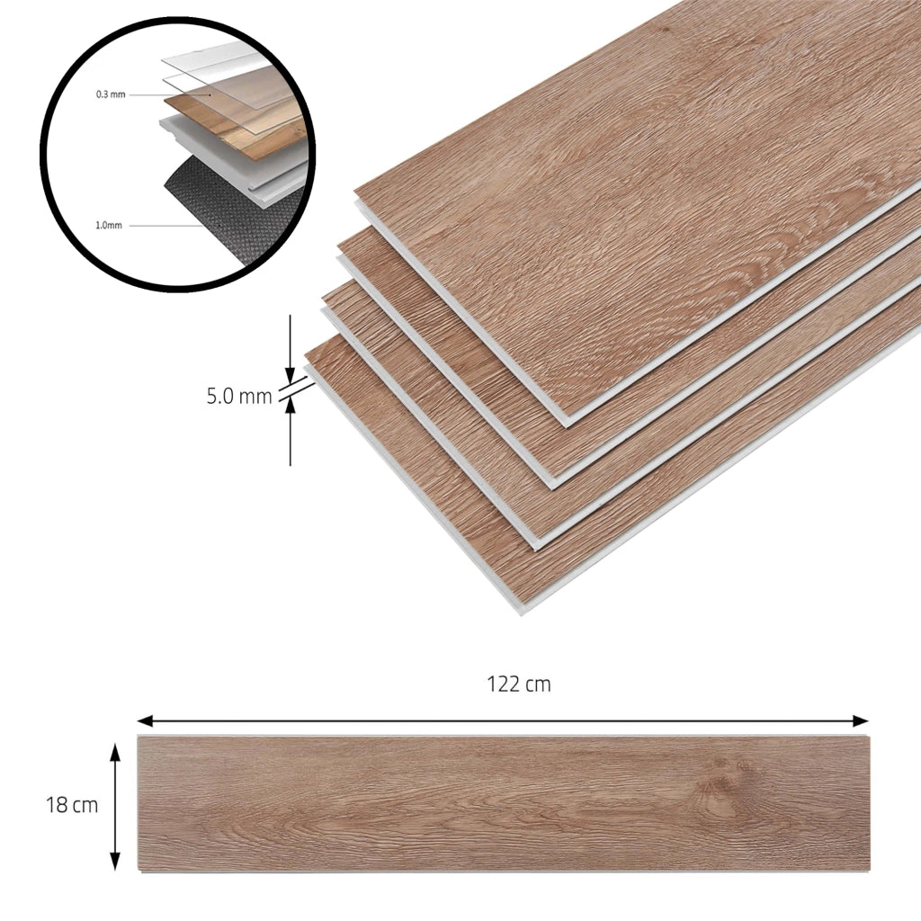 Set Okapirg 10 Listoni di Pavimento SPC a Incastro Click Pavimentazione per Interni - Rovere Naturale NEU.HOLZ
