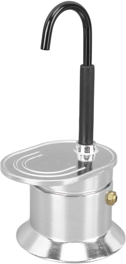 Caffettiera Portatile per 1 Persona 50 ml - Materiale Aluminium Leggero - Ideale per Fornelli - Regalo Perfetto - Macchina da Caffè