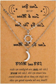 Collana Amicizia Sole e Luna - Regali per Fratelli e Sorelle - Doni per Teenager - Set a Due