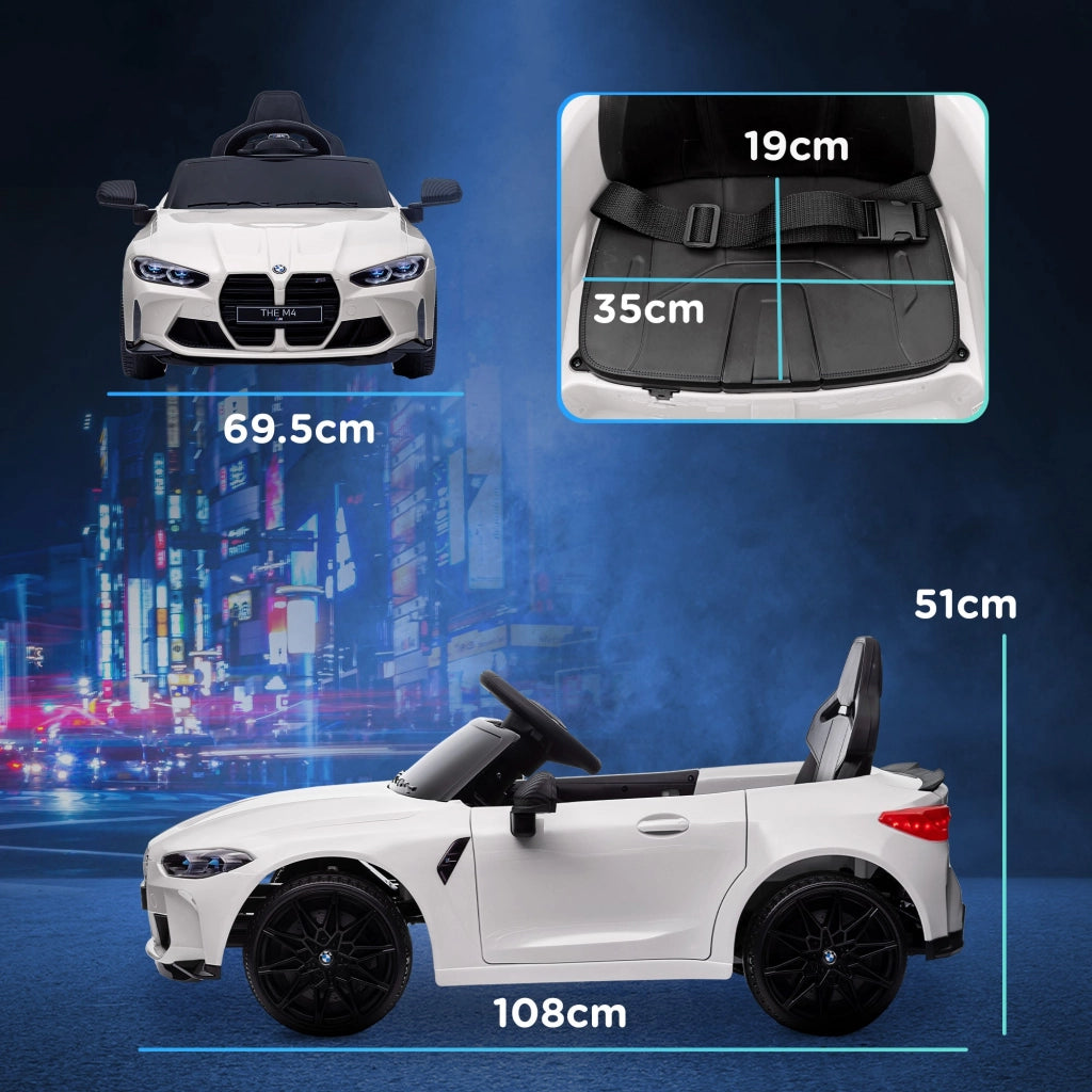 Macchina Elettrica per Bambini Licenza BMW M4 con Telecomando Bianca