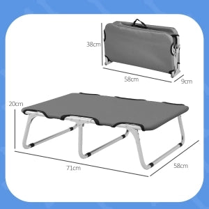 Cuccia per cani pieghevole con struttura in tubo d'acciaio, rivestimento in Oxford 600D, grigio 71 × 58 × 20 cm