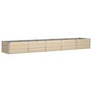 Fioriera dal design industriale moderno 400 x 80 x 45 cm per uso esterno e interno in acciaio color avorio 02_0059151