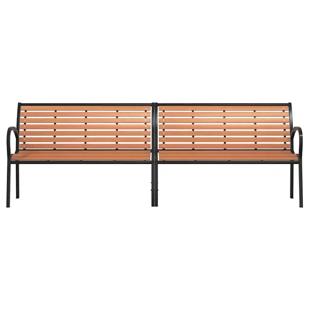 Panca Giardino Marrone 231cm Legno e Acciaio Verniciato Polvere