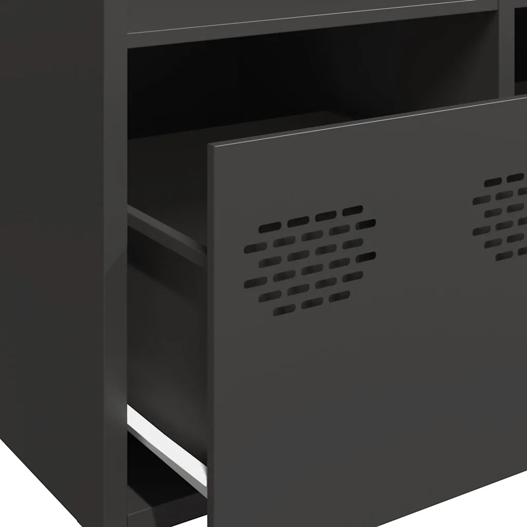 Credenza-Buffet-Armadio da cucina Nera 68x39x103,5 cm in Acciaio 188270