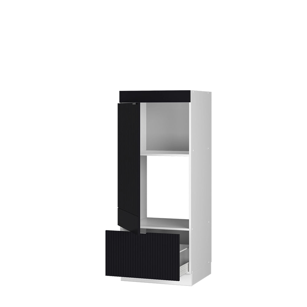 Mobile cucina microonde Fame-Line Nero rigato/Bianco 60 cm Vicco