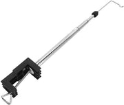 Supporto per attrezzi 360 gradi rotativo - manico flessibile - barra in acciaio - regolazione di altezza facile - morsa robusta - superficie verniciata - contenitore per pulire