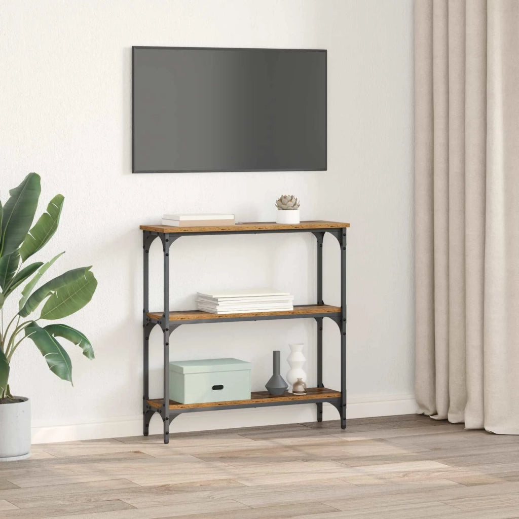 Tavolo consolle con lo scaffale Legno vecchio 75 x 22,5 x 75 cm