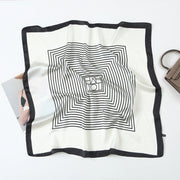 Sciarpa da donna in seta verde stampata, stile coreano, alla moda e versatile, sciarpa/fascia per il collo decorativa.