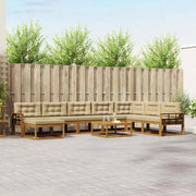 Set di divani da esterno con cuscino 9 pcs Naturale e Beige