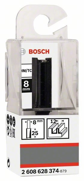 2608628374 - Fresa dritta, 8 mm, D1 12 mm, L 32 mm, G 62 mm 8 mm, D1 12 mm, L 32 mm, G 62 mm