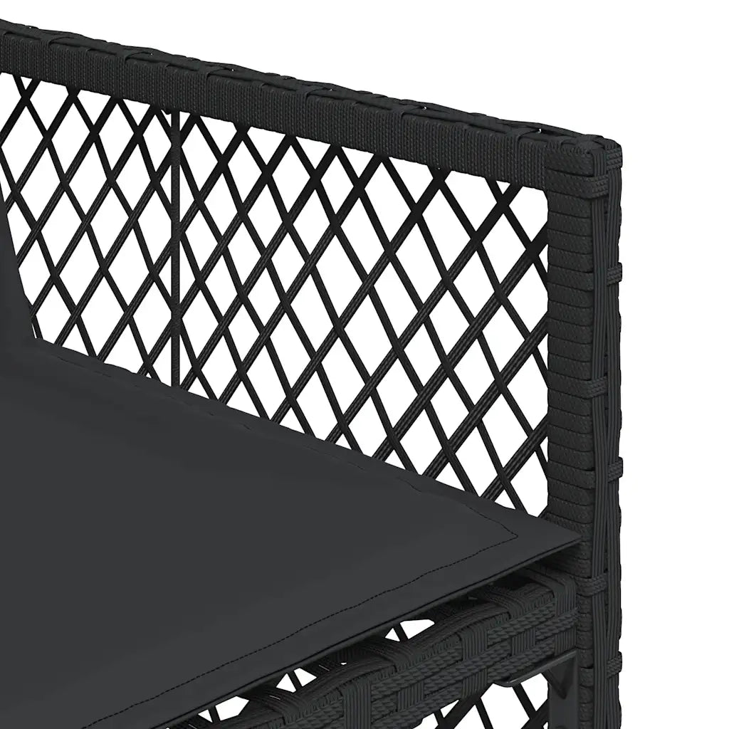 vidaXL Set da Pranzo da Giardino 7 pz Nero con Cuscini in Polyrattan