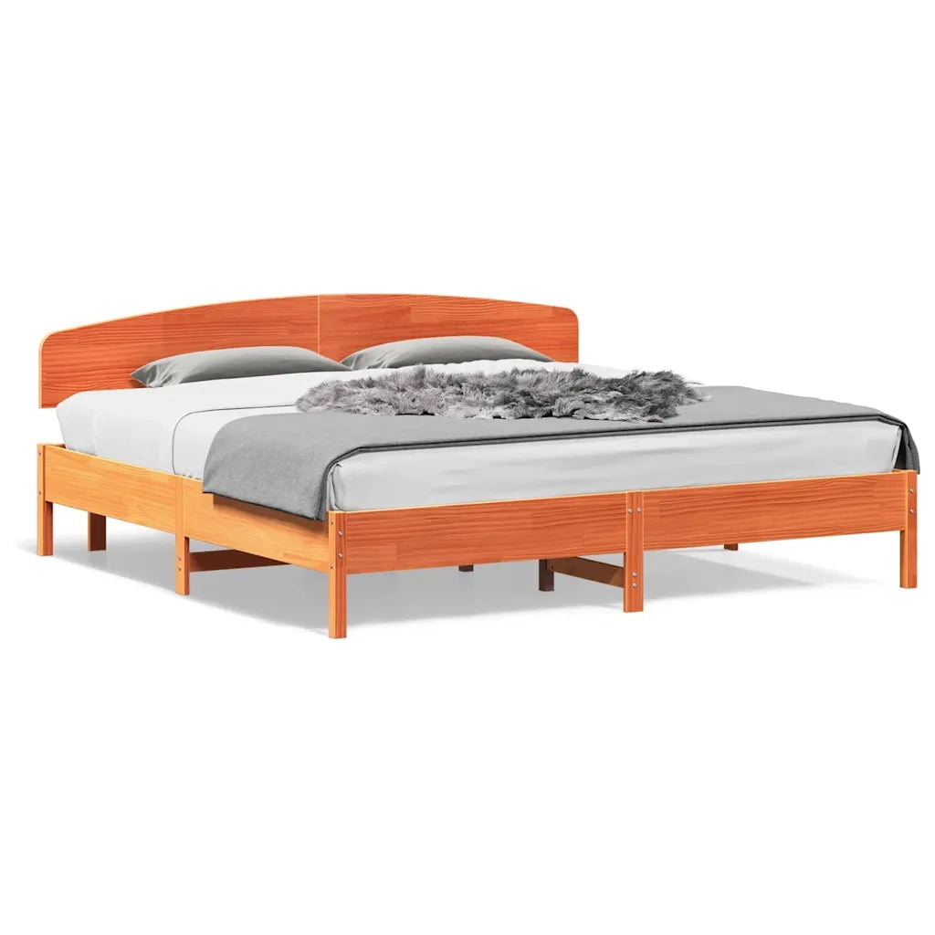 Giroletto senza Materasso Marrone Cera 180x200 cm Legno di Pino 3207200