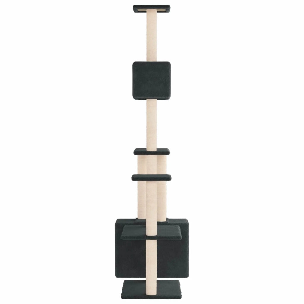 Albero per gatti con pali per graffiare in sisal Grigio Scuro