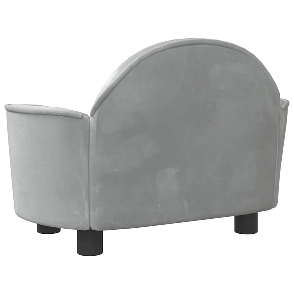 Cuccia per cani comoda cesta da divano colore chiaro 66 x 40 x 45 cm velluto grigio 02_0043098