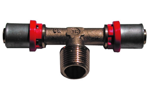 RACCORDO PRESS A T MASCHIO PER MULTISTRATO- 3/4 x 20- TIEMM- pezzi 1