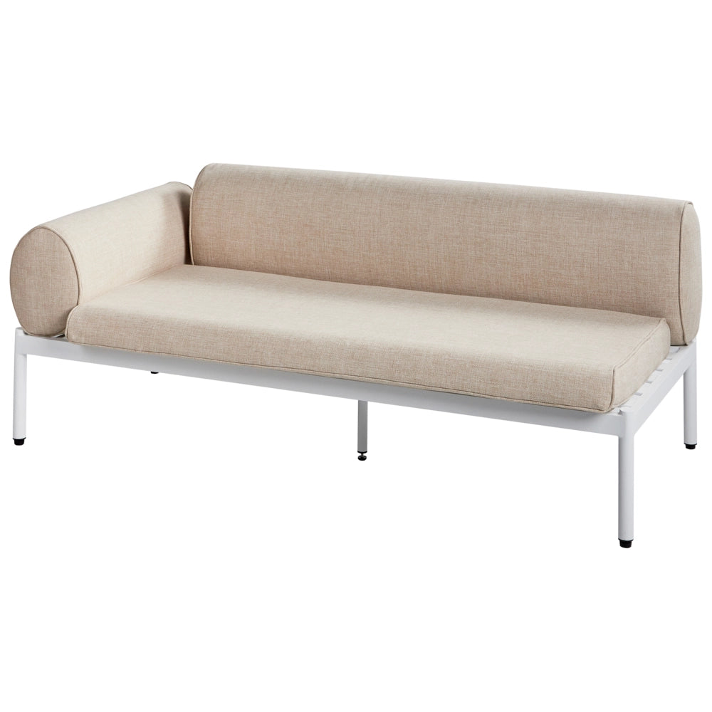 Divano angolare moderno per esterni 4 pezzi con tavolino e tavolino beige stile moderno
