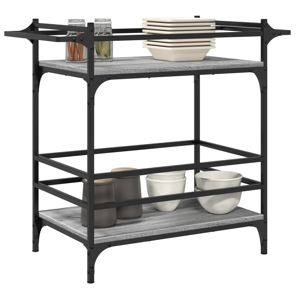 Carrello da Cucina Grigio Sonoma 82x40x78,5cm Legno Multistrato CFW2367923