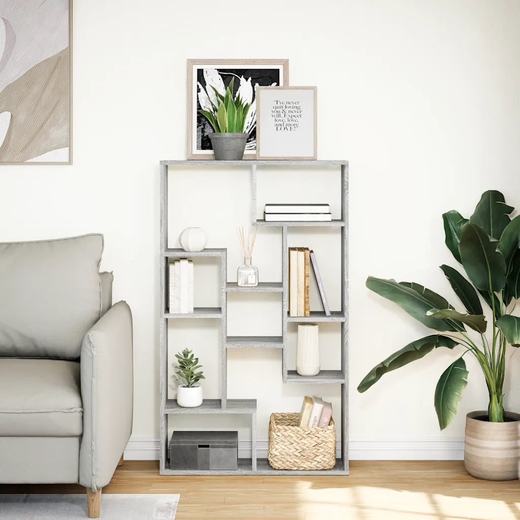 Libreria Grigio Sonoma 72x20x120,5 cm in Truciolato 858161