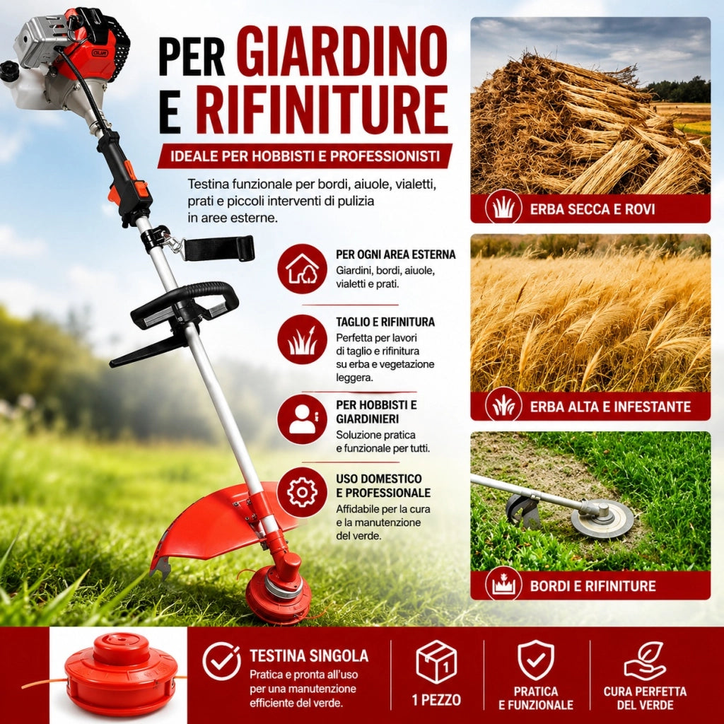 2 Testine Decespugliatore Tagliaerba Batti e Vai Tap And Go Filo 2,4 mm VG12224
