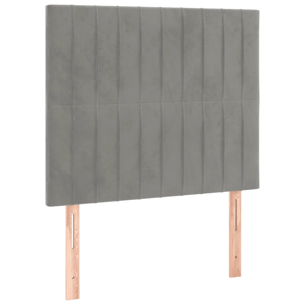 Giroletto a Molle con Materasso Grigio Chiaro 90x200 cm Velluto