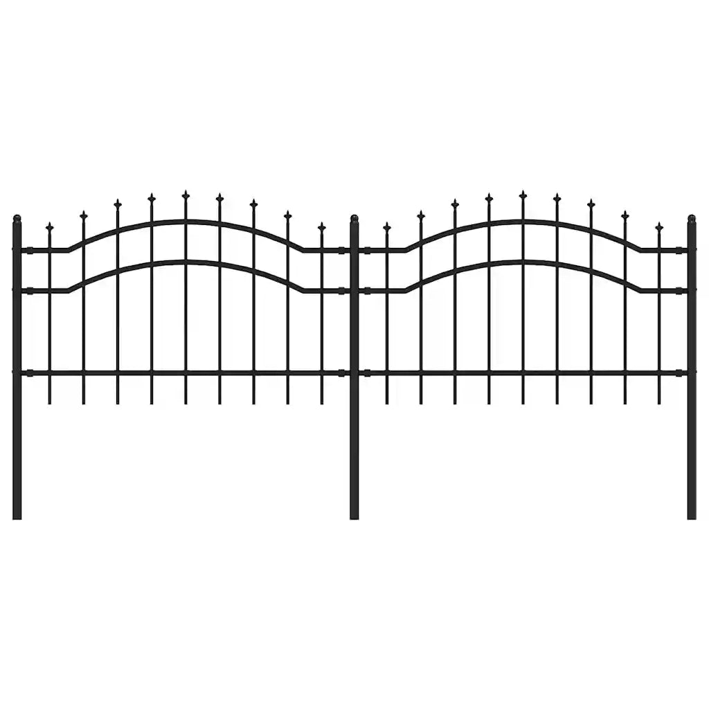 Recinzione da giardino Woerden con punta a lancia nera 240x75 cm in acciaio 151079