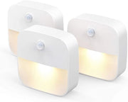 Lampada Notturna con Sensore di Movimento - 3 Pezzi - Illuminazione da Soffitto e Scale con Sensore - Sensore di Movimento - Lampada con Sensore di Movimento Interna - Lampada Notturna per Bambini - Funzionamento a Batterie Infratedio