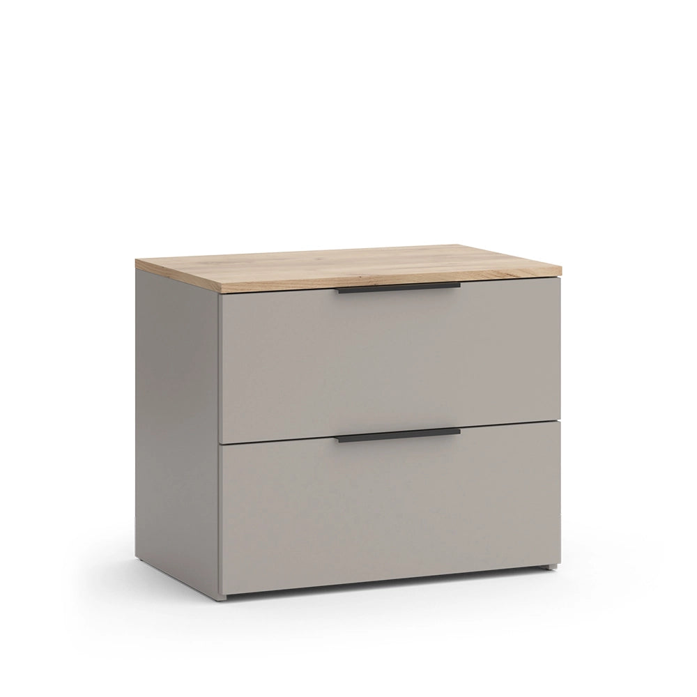 Vicco Cassettiera per camera da letto Grigio 60 x 50 cm con 2 cassetti
