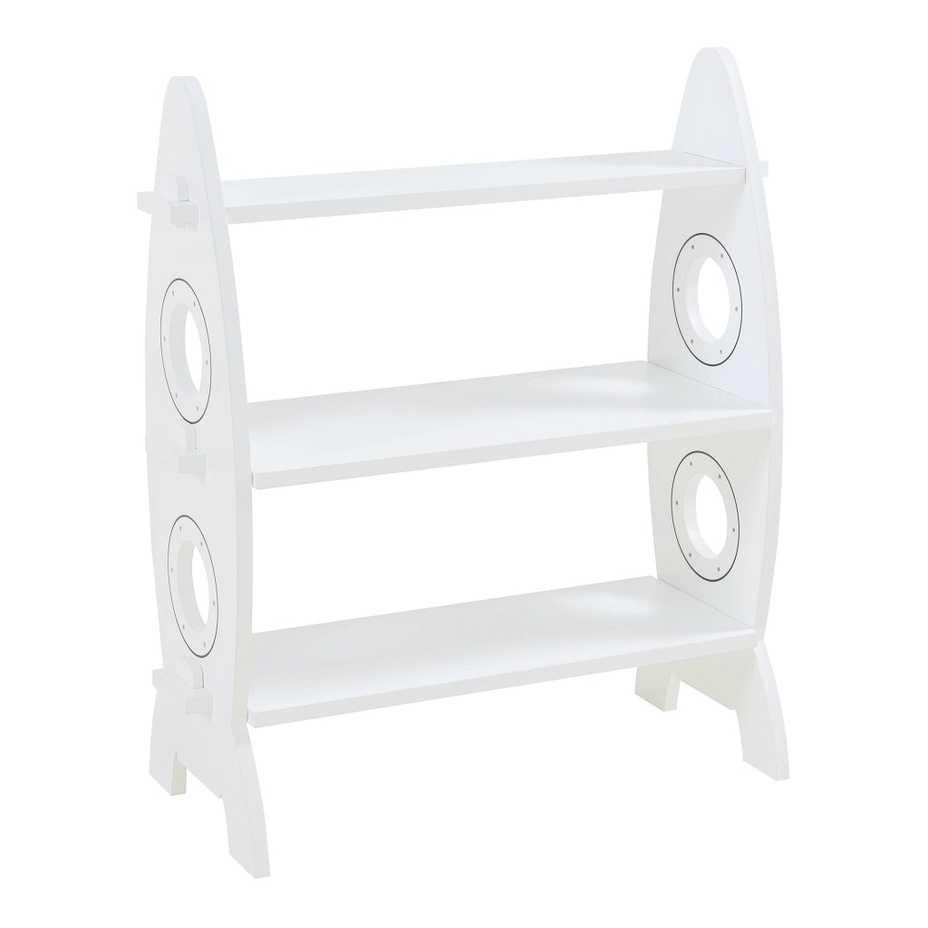 Scaffale Tårnby per Cameretta Libreria Bassa a 3 Ripiani 70x55x25 cm Design Razzo - Bianco [en.casa]