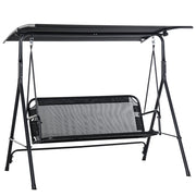 Dondolo 3 Posti da Giardino 172x110x155 cm in Metallo e Textilene Nero