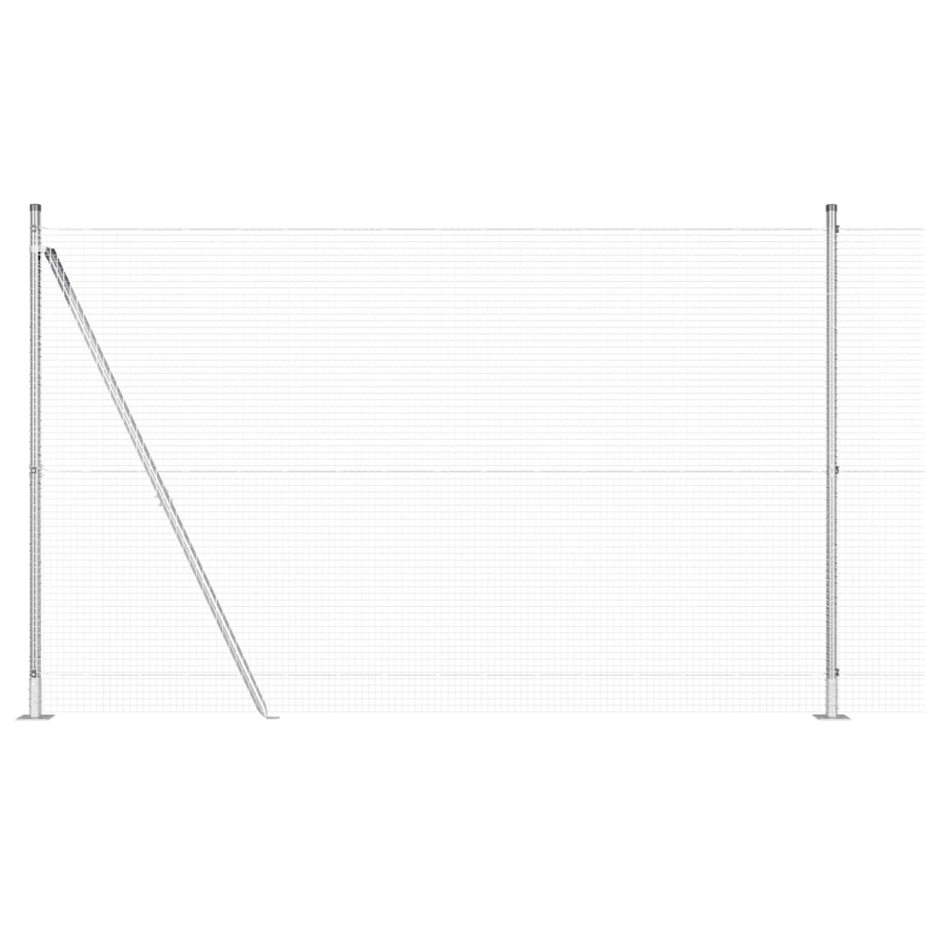Set di Pali di Recinzione Set di 2 Acciaio zincato 10 x 1.5 m