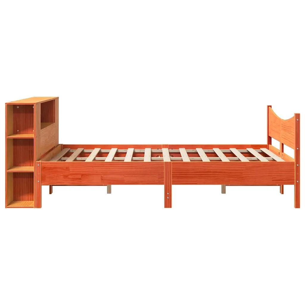 vidaXL Giroletto senza Materasso Marrone Cera 150x200 cm Legno di Pino