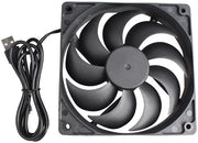 Ventilatore di raffreddamento silenzioso 120x120x25 mm per sistema di raffreddamento CPU con connessione USB - Adatto per 3D stampanti e contenitori PC