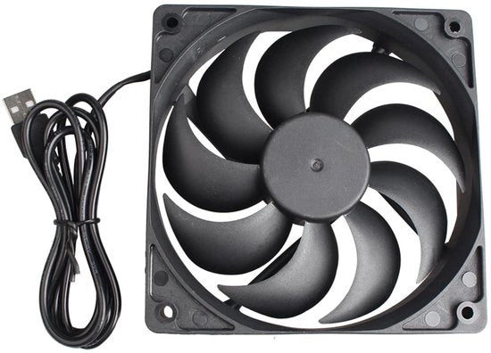 Ventilatore di raffreddamento silenzioso 120x120x25 mm per sistema di raffreddamento CPU con connessione USB - Adatto per 3D stampanti e contenitori PC