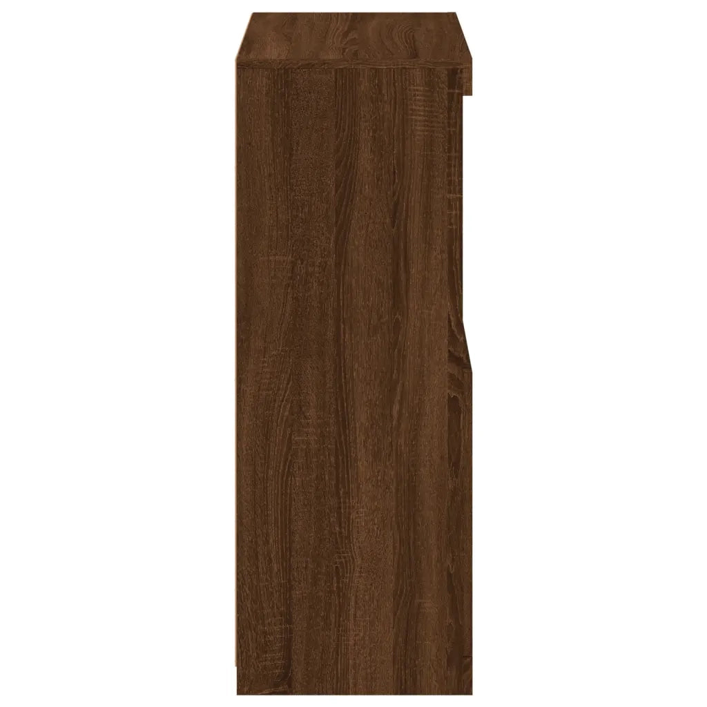 Armadietto con Luci LED Rovere Marrone in Legno Multistrato 836629