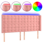 Testiera | Testata a LED rosa 183x16x118/128 cm in Velluto