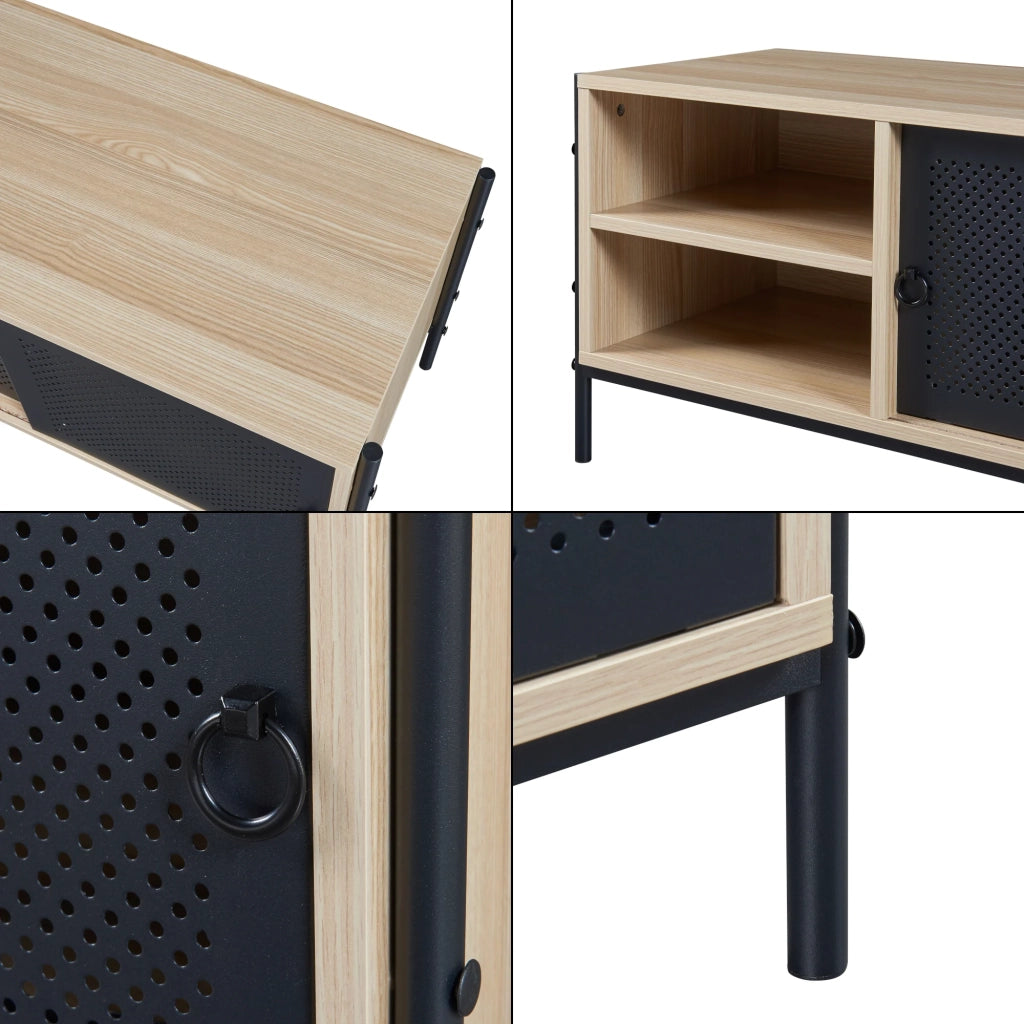 Mobile porta TV mobile porta TV per soggiorno mensola 120 x 40 x 45 cm effetto rovere nero 03_0010098