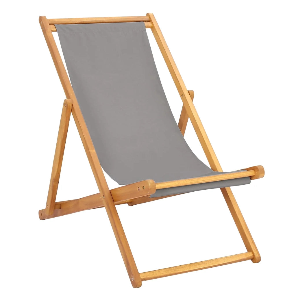 Sedia da Giardino | Sedia da spiaggia Grigio Chiaro Legno di teak solido