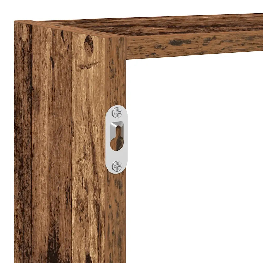 Mensola a Cubo da Parete 7 Scomparti in Truciolato Legno Antico 860029