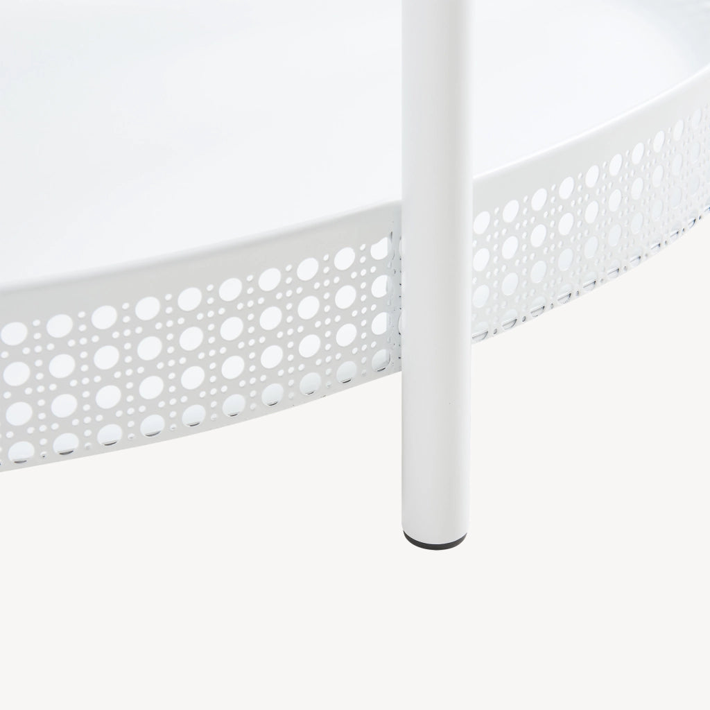 Tavolino da caffè Jäller con Doppio Ripiano e Bordi 66x51x44 cm Bianco [en.casa]