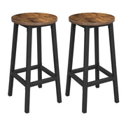 Set di 2 sgabelli alti da bar sedie da cucina struttura in acciaio altezza 65 cm montaggio facile stile industriale marrone 12_0007759