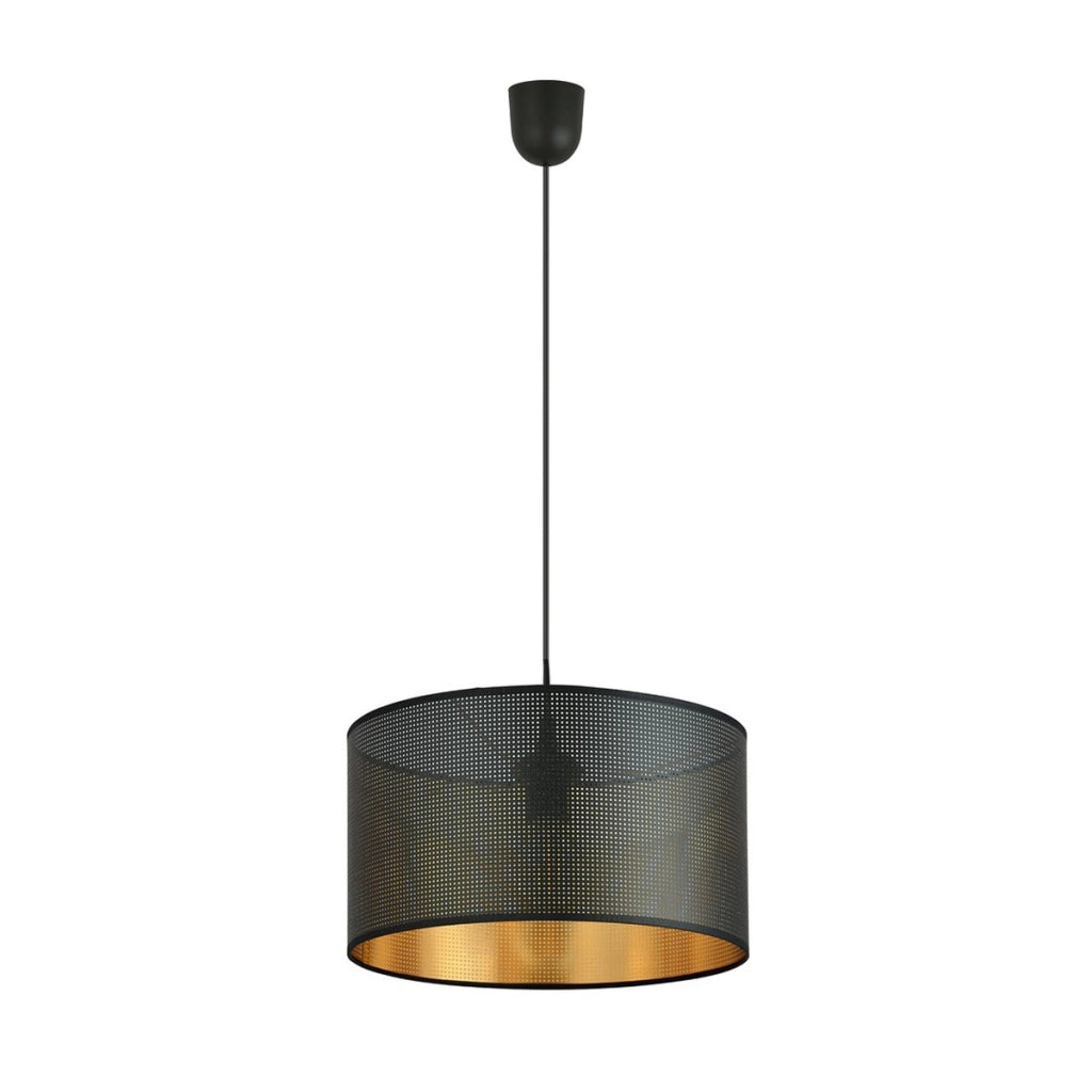 Lampada a sospensione ASTON in acciaio nero e oro