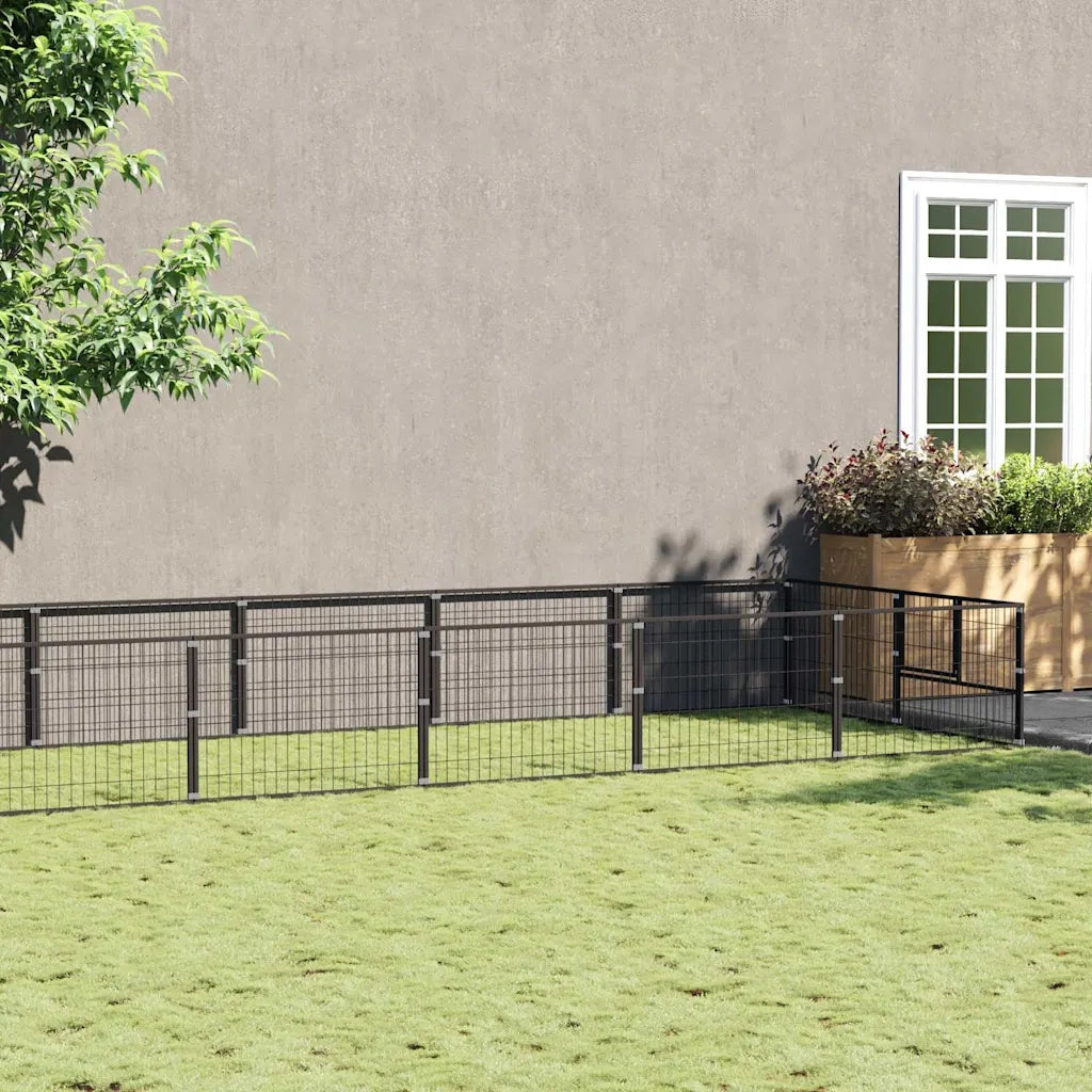 Gabbia per Cani Nera 12 m² in Acciaio 3082113