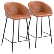 Set di 2 sgabelli da bar ACHILLE in similpelle cognac