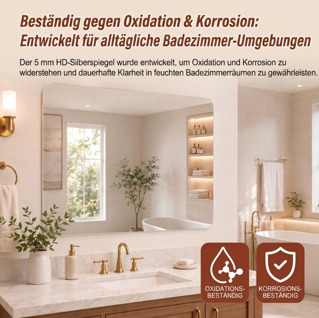 Specchio bagno senza cornice 90 × 70 cm, argento