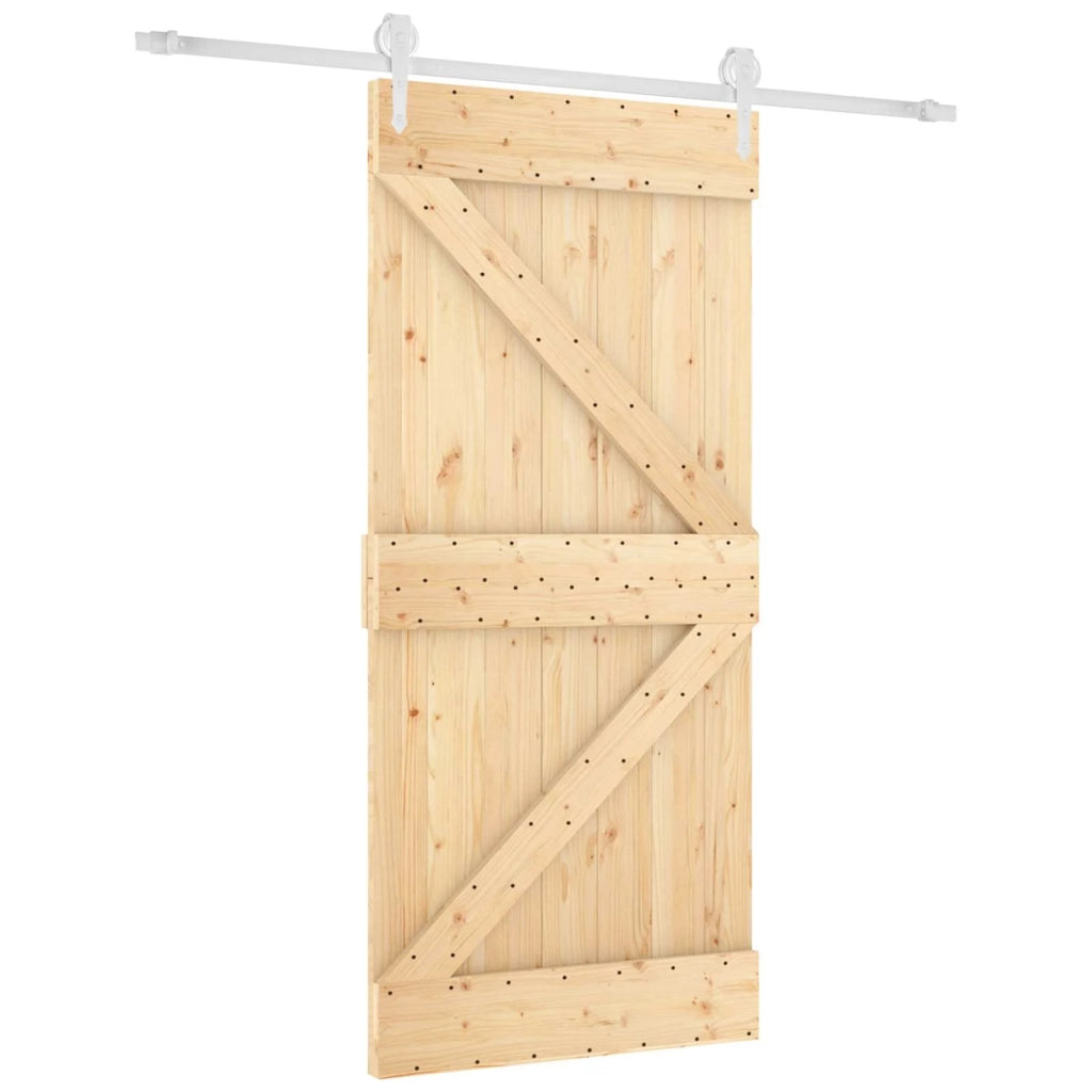 Porta scorrevole Naturale e Bianco 95 x 210 cm 3445172